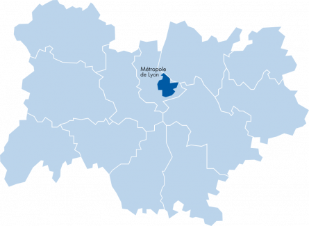 Carte de la métropole de Lyon