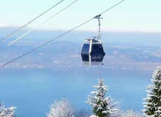 La télécabine de Thollon les Mémises l'hiver