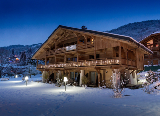 View of the building in winter