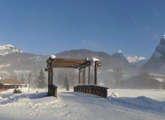Lac aux Dames leisure centre in winter