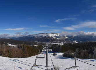 Vue depuis le sommet du télésiège de l'Orionde à La Féclaz