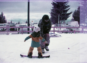 Photo cours snowboard initiation 3 ans Gabriel Bessy Chamrousse