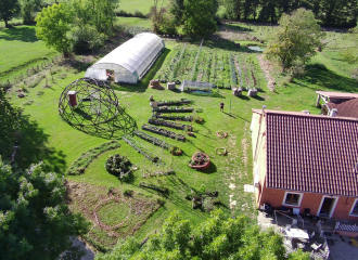 Vue aérienne de la ferme