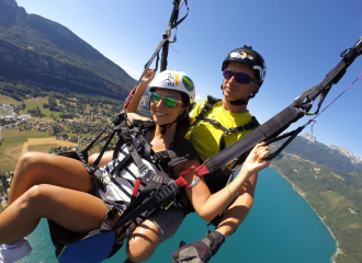 Paragliding flight lake Annecy