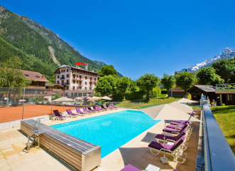 Hotel Aiguille du midi chamonix exterieur et piscine été