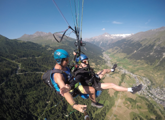 Summer tandem paragliding flight with By air Parapente